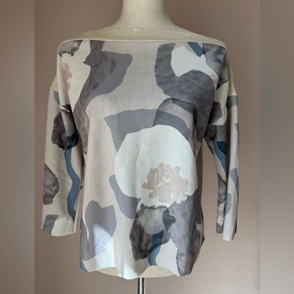 Zara Sweaters - NWT Zara pull on knit light sweater, geometric details, viscose wide sleeves M